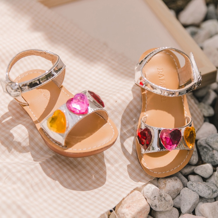 BABYZZAM Heart jewel sandals LED for girls