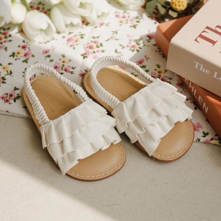 BABYZZAM three-layered frill sandals