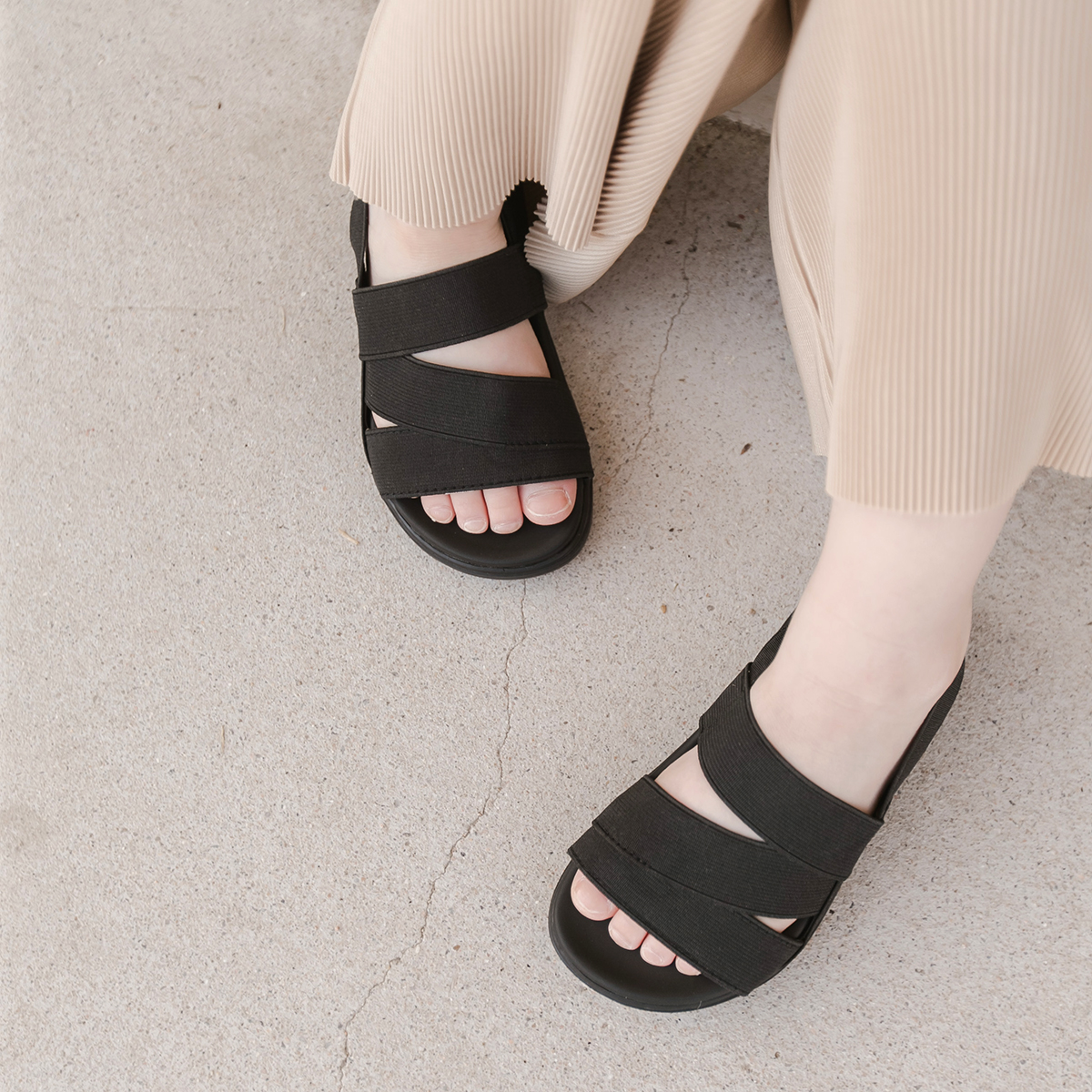 BABYZZAM All-banding sandal black for men and women