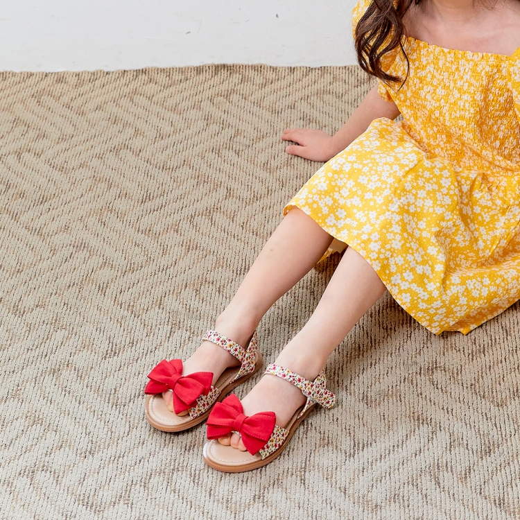 BABYZZAM flower ribbon sandals