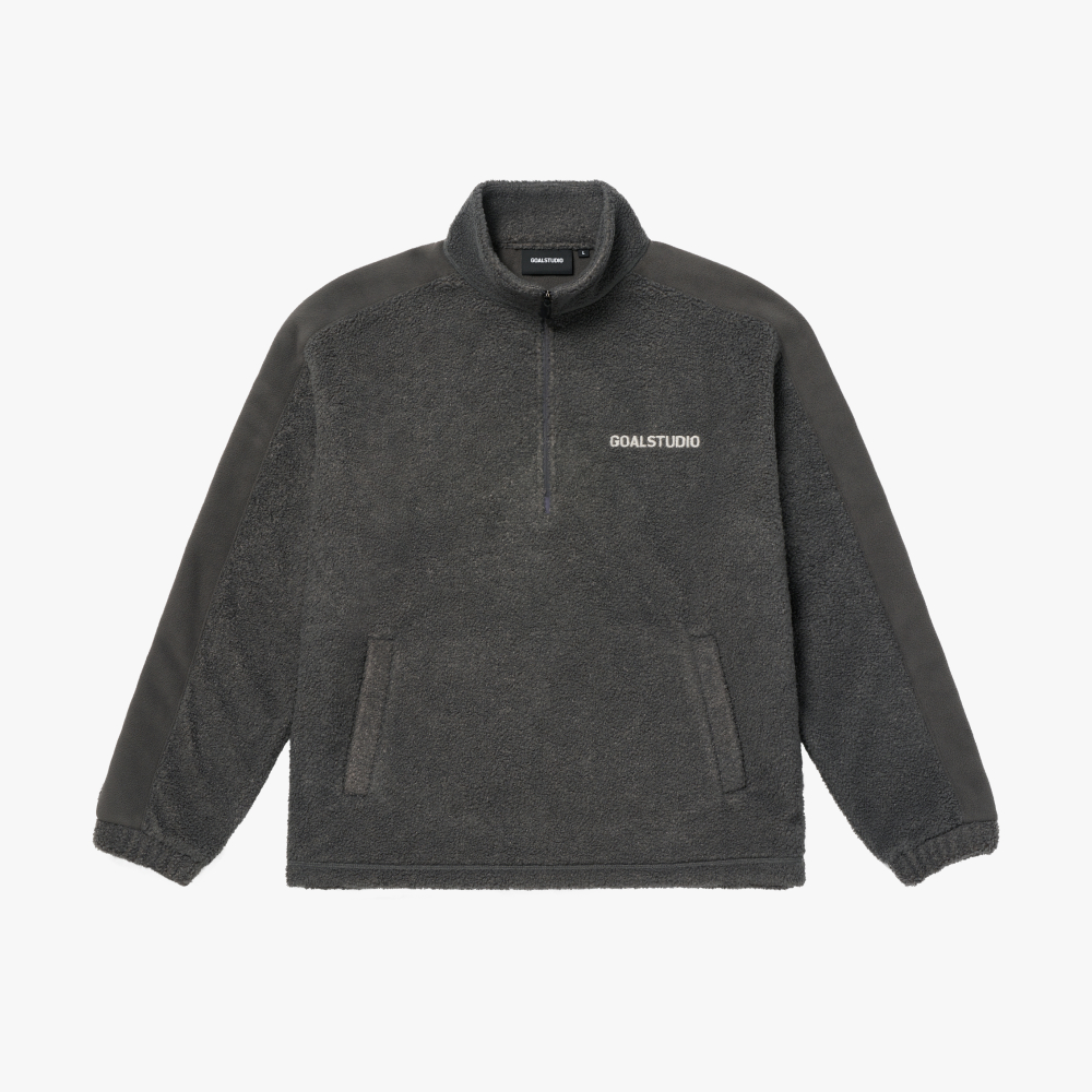 셰르파 플리스 아노락-차콜 SHERPA FLEECE ANORAK-CHARCOAL - 골스튜디오