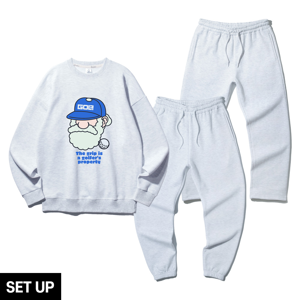 ALVINCLO [SET] ALVINCLO MARTIN GOLF GRIP OVER-FIT SWEATSHIRT JOGGER/SEMI-WIDE PANTS SET-UP