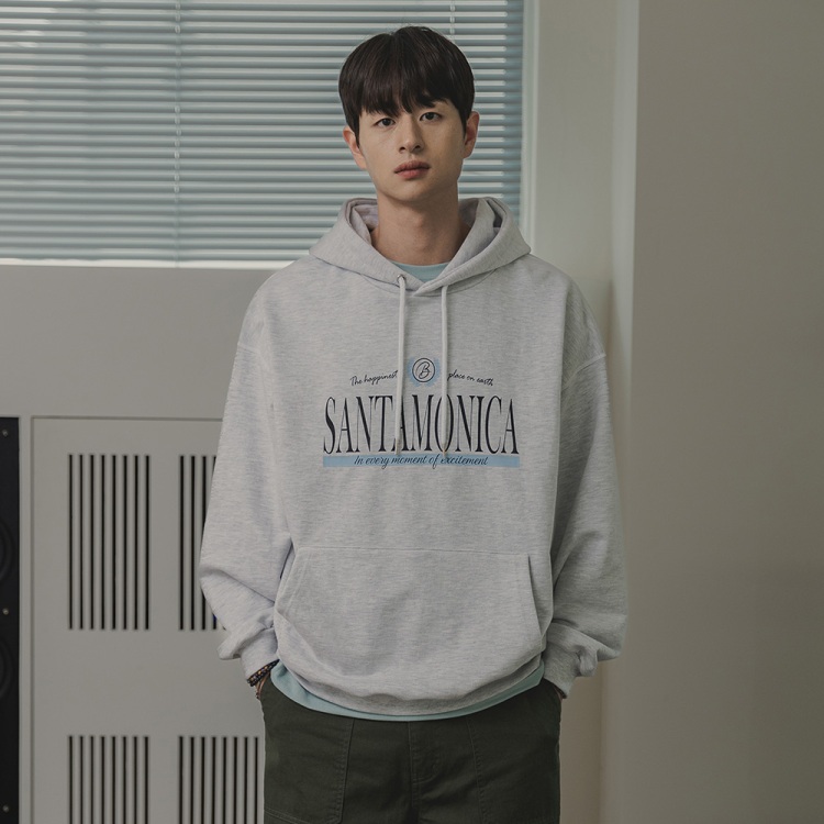 BAKKEN Bakken Santa Monica Hoodie BK6984_Melange White