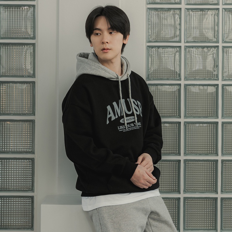 ALVINCLO ALVINCLO AMUSE COLOR MATCH SWEAT HOODIE AVH512 (4 COLOR)