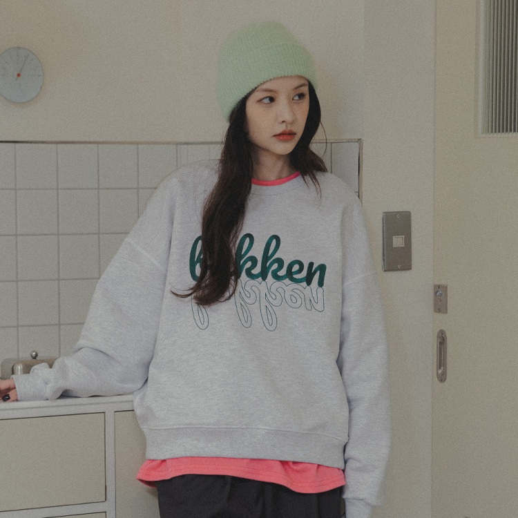 BAKKEN Bakken Lettering Sweatshirt BK5988_Melange White