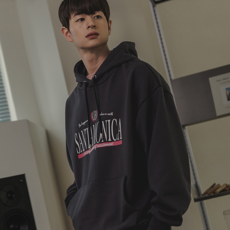 BAKKEN Bakken Santa Monica Hoodie BK6984_Charcoal