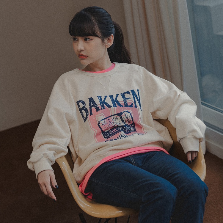 BAKKEN Bakken Ticket Raglan Sweatshirt BK5983_Cream