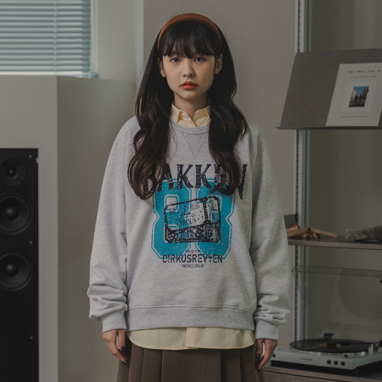 BAKKEN Bakken Ticket Raglan Sweatshirt BK5983_Melange White