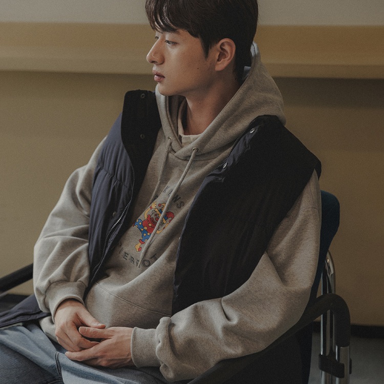 BAKKEN Bakken Pierrot Hoodie BK6985_Melange Gray