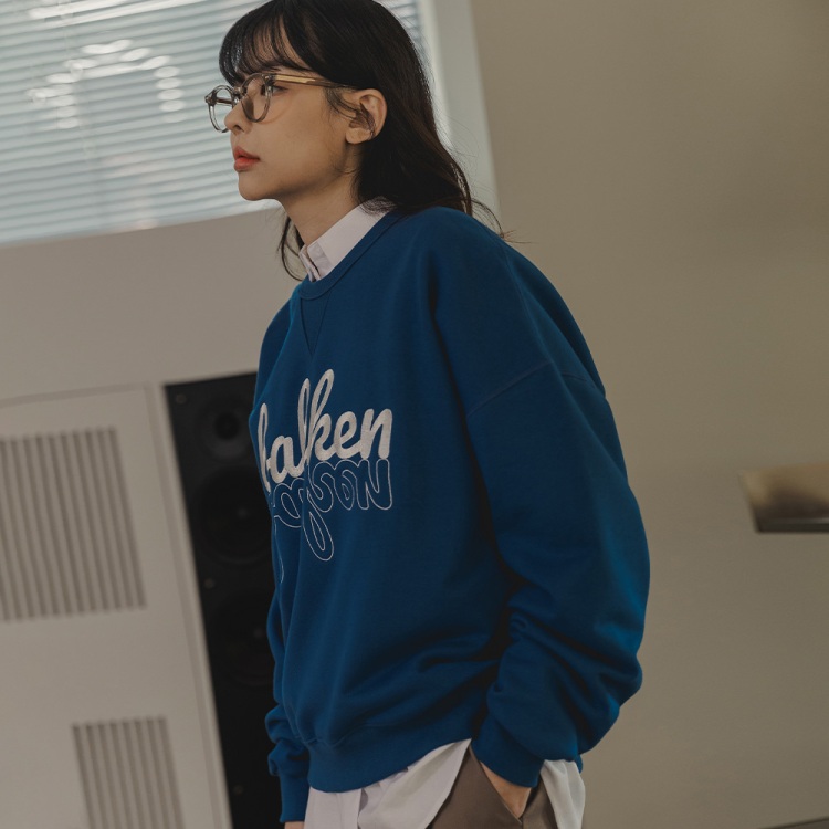 BAKKEN Bakken Lettering Sweatshirt BK5988_Cobalt blue