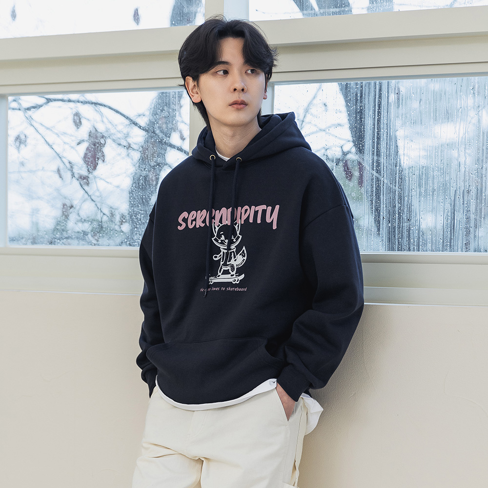 ALVINCLO ALVINCLO SERENDIPITY FOX OVER-FIT SWEAT HOODIE AVH544 (3 COLOR)
