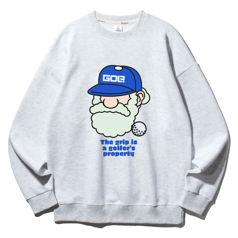 ALVINCLO [기모추가] 앨빈클로 마틴 골프 그립 오버핏 맨투맨 MAR695 (3 COLOR)