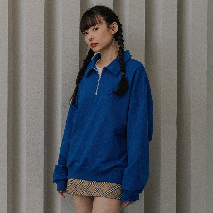 BAKKEN Bakken Collar half zip up Sweatshirt BK7589_코발트블루