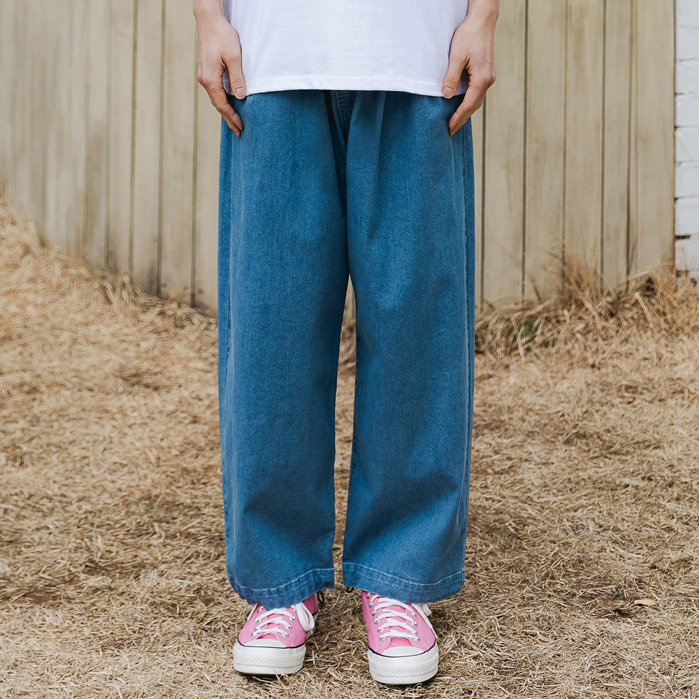 ALVINCLO [DE LUXE] ALVINCLO Cool Denim String Wide Banding Pants DLX1307