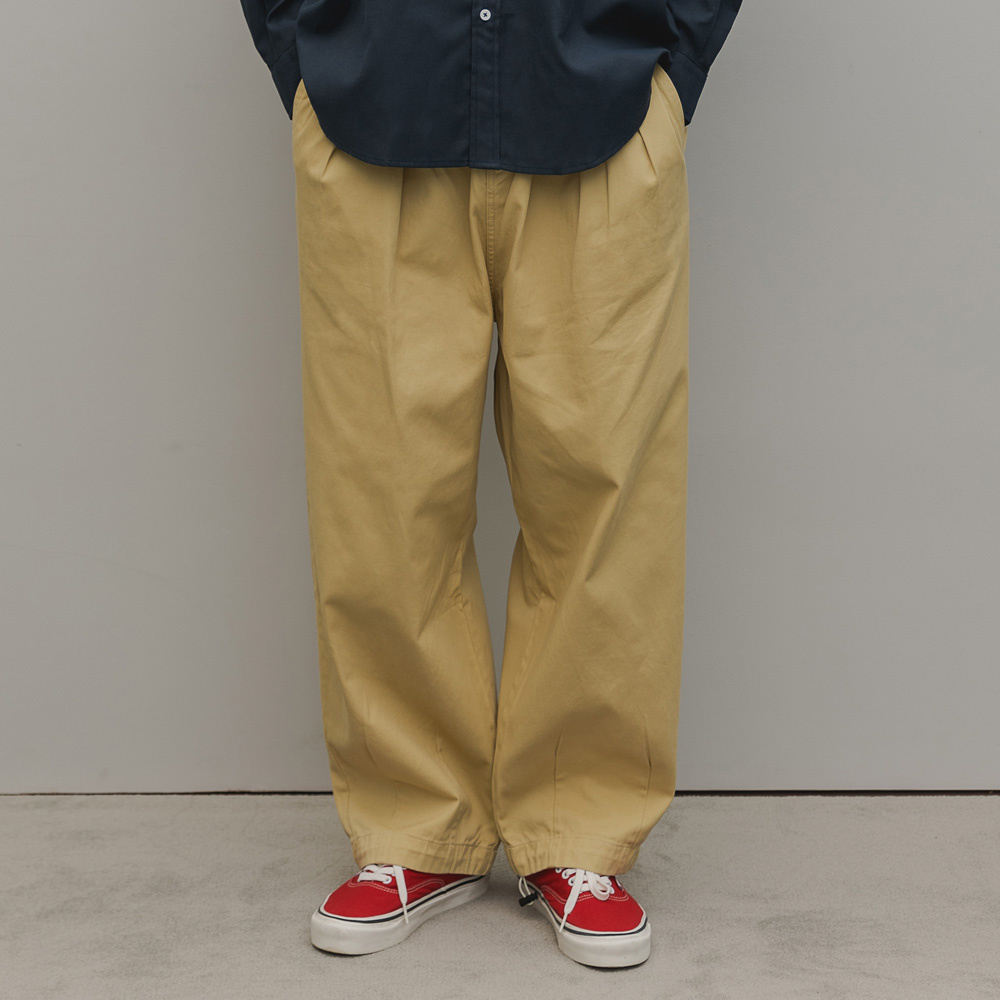 ALVINCLO [DE LUXE] ALVINCLO Daily String Two Tuck Wide Cotton Banding Pants DLX1304 (5 COLOR)