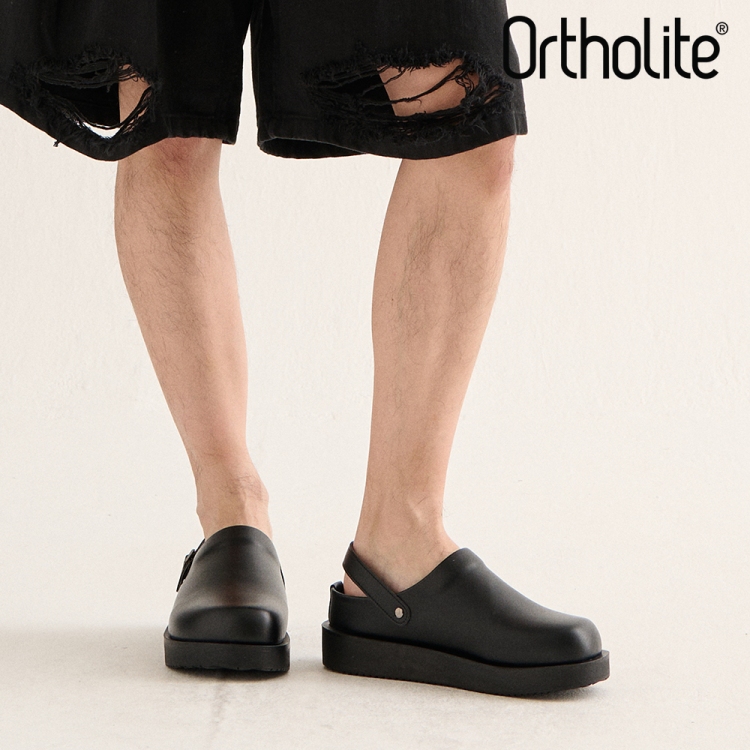 ANALOG MOOD MULE SANDAL HYBRID PLATFORM BUCKLE SLIPPERS (BLACK)