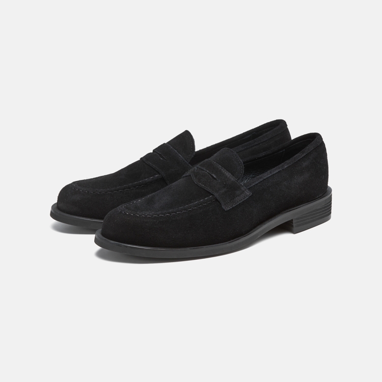 CUSTOM ADE 4cm SUEDE PENNY LOAFER PEARSON BLACK