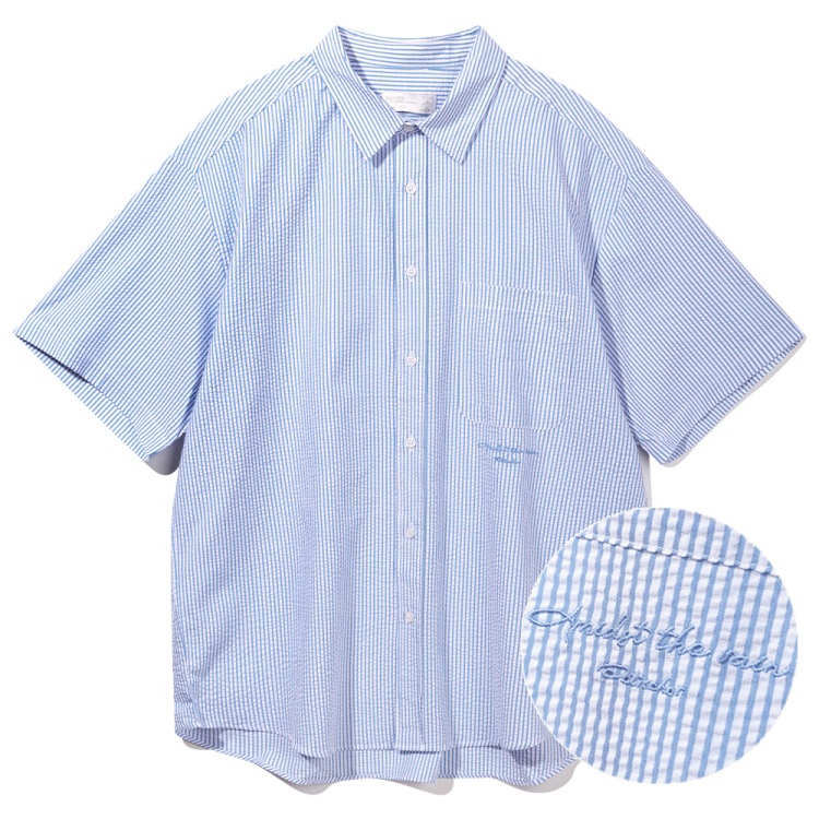 BAKKEN Bakken Seersucker Half Shirt BK8923_Blue