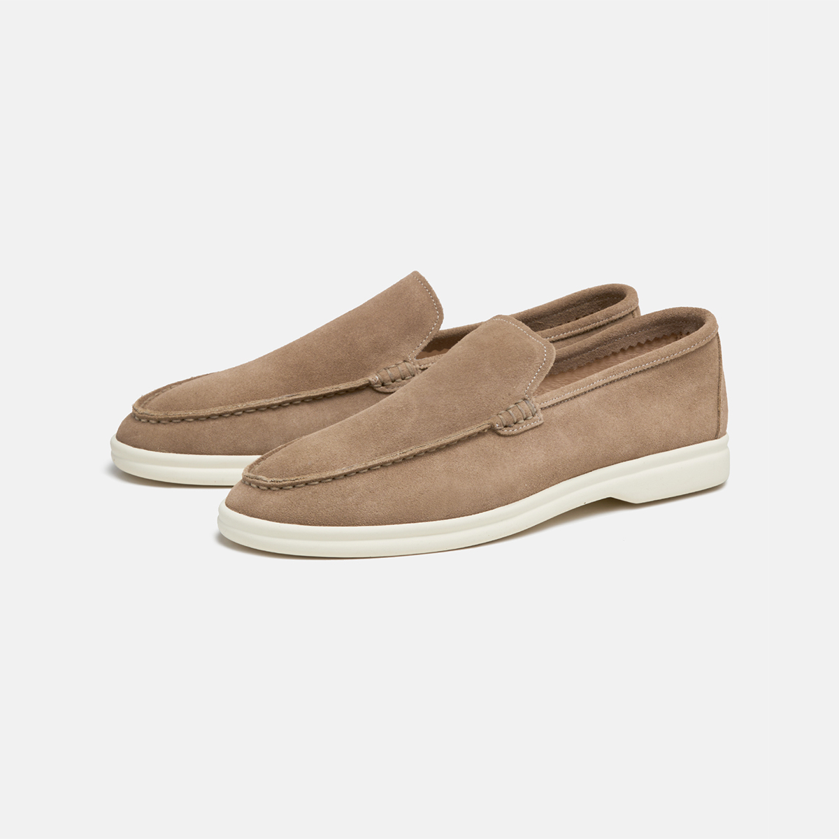 CUSTOM ADE 3cm COWHIDE SUEDE LOAFER LOUIS BEIGE
