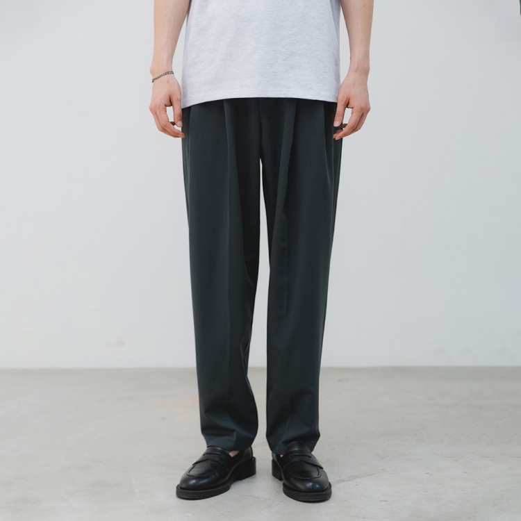 BAKKEN Bakken Side Hidden Banding One-Tuck Tapered Slacks BK8902_Charcoal