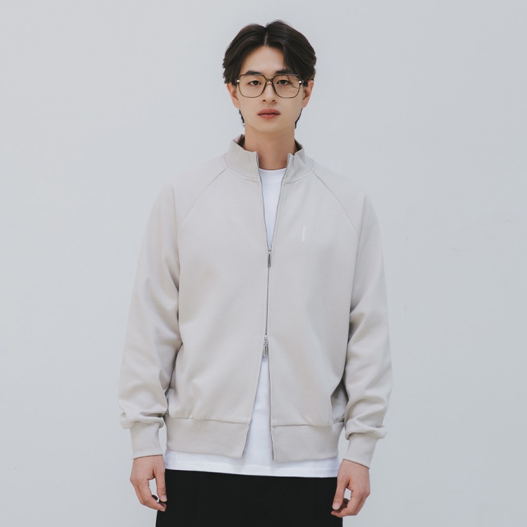 BAKKEN Bakken Comfort Logo two-way tracktop zip-up BK8909_baige