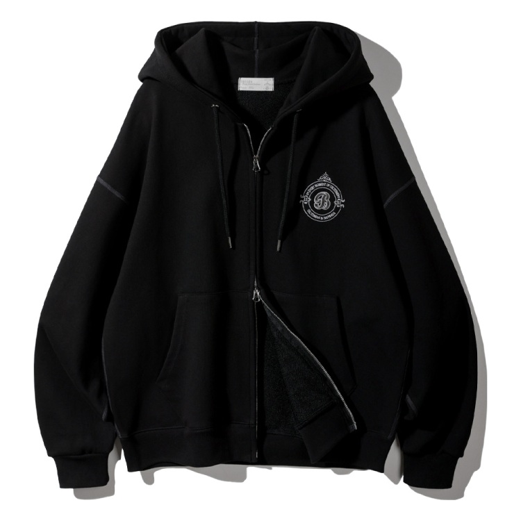 BAKKEN Bakken SIGNATURE B Hoodid zip-up BK7690_블랙