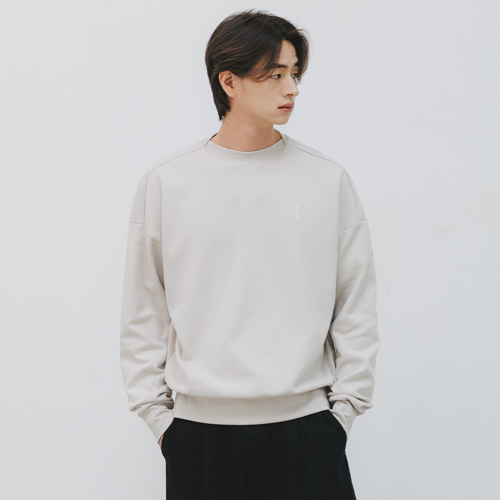 BAKKEN Bakken Comfort Logo Semi Crop Sweatshirt BK8908_beige