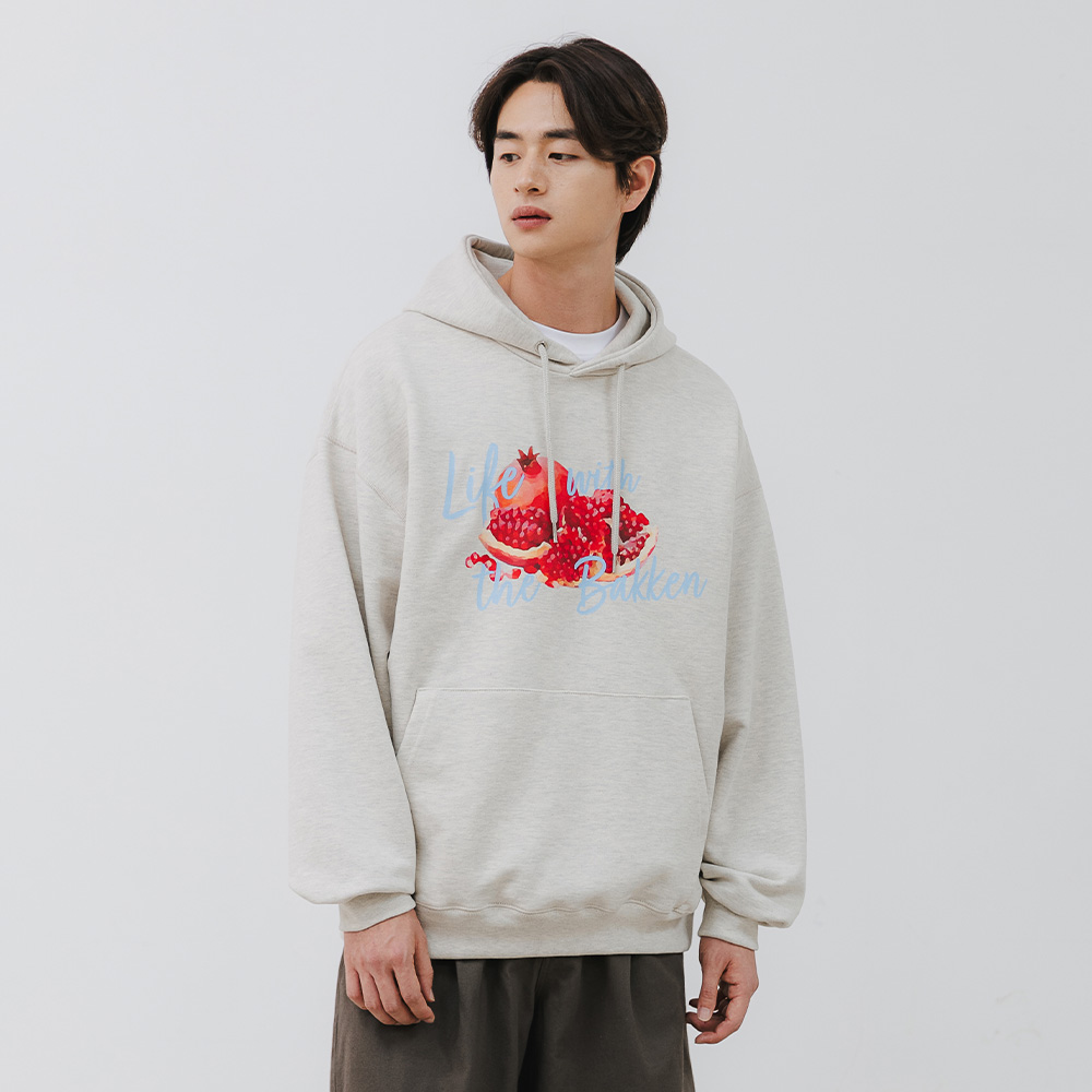 BAKKEN Bakken Pomegranate hoodie BK6796_oatmeal