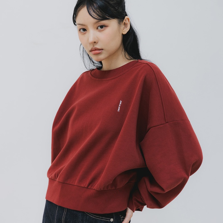 BAKKEN Bakken Comfort Logo Semi Crop Sweatshirt BK8908_wine