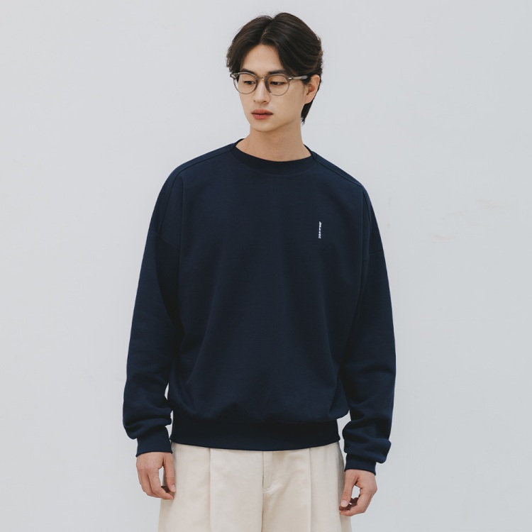 BAKKEN Bakken Comfort Logo Semi Crop Sweatshirt BK8908_navy