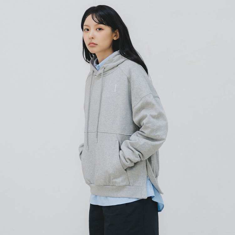 BAKKEN Bakken side slit logo Raglan hoodie BK8906_gray