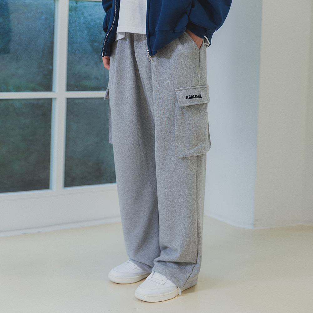 ALVINCLO ALVINCLO CARGO WIDE SWEAT PANTS PAN1910 (2 COLOR)