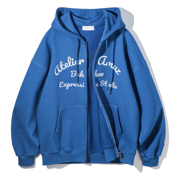 BAKKEN Bakken Atelier Amuz Hoodid zip-up BK7989_Cobalt blue