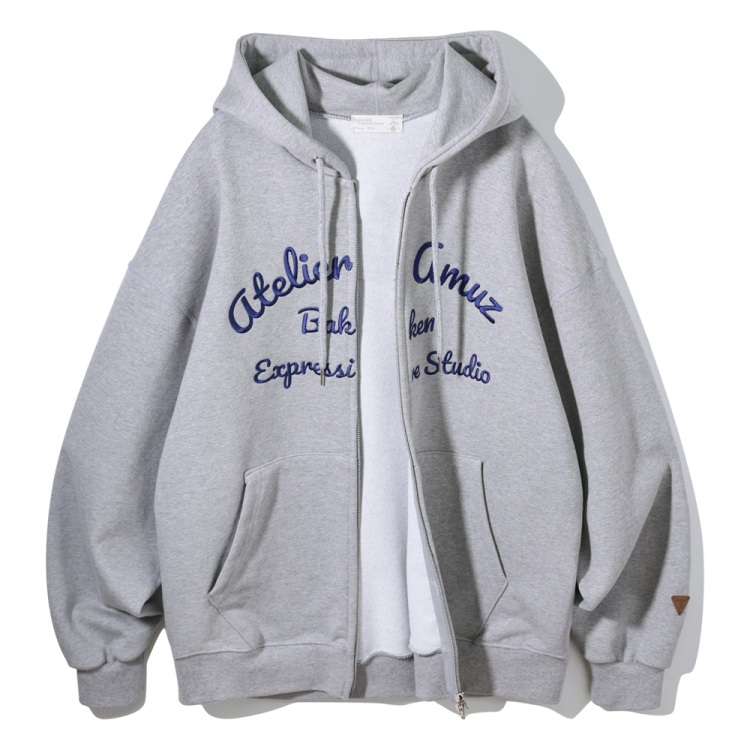 BAKKEN Bakken Atelier Amuz Hoodid zip-up BK7989_Melange Gray