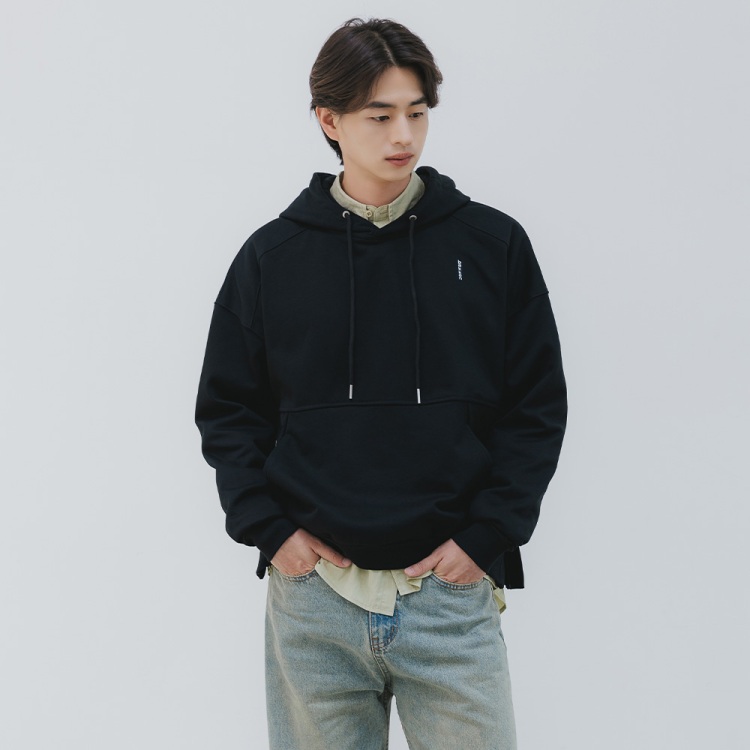 BAKKEN Bakken side slit logo Raglan hoodie BK8906_black