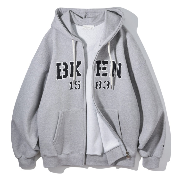 BAKKEN Bakken BKEN 1583 Hoodid zip-up BK7990_Melange Gray