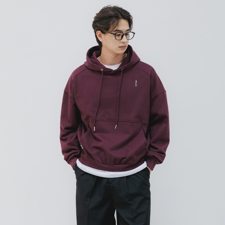 BAKKEN Bakken side slit logo Raglan hoodie BK8906_wine