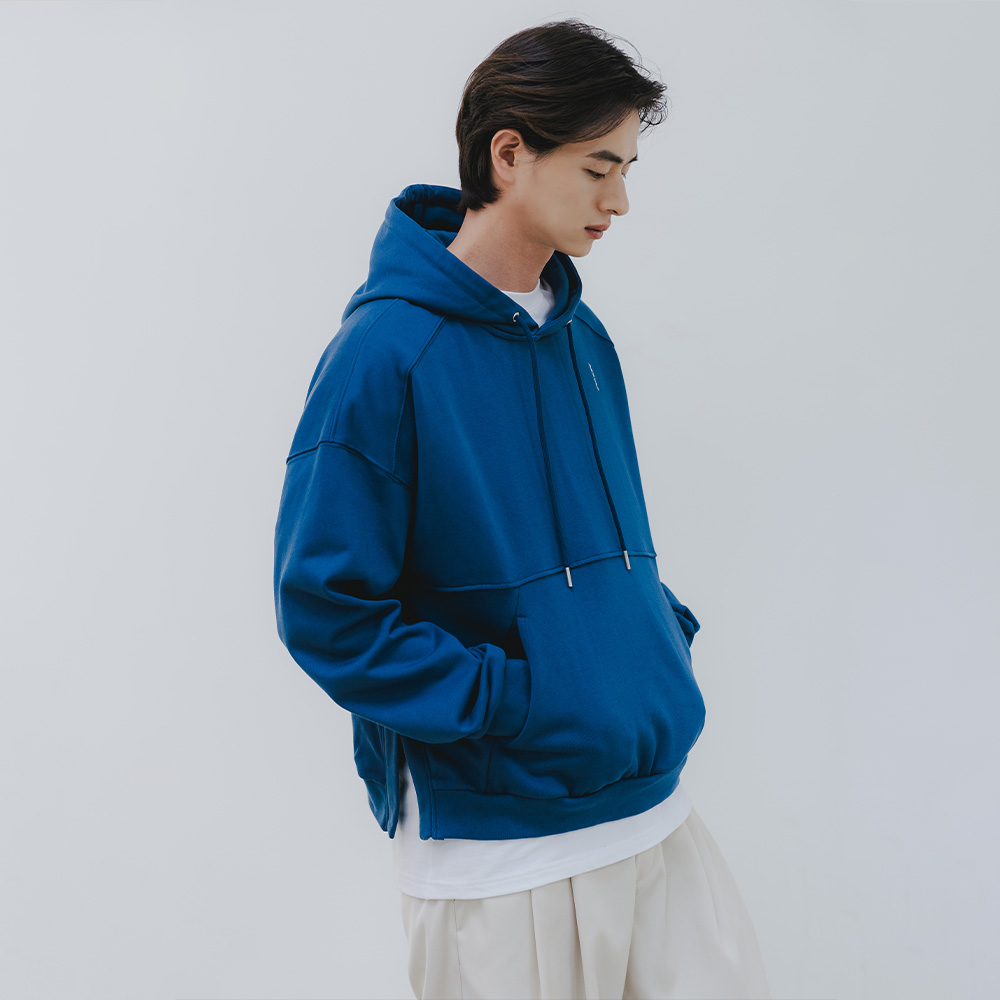 BAKKEN Bakken side slit logo Raglan hoodie BK8906_blue