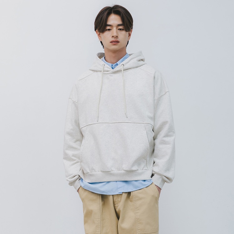 BAKKEN Bakken side slit logo Raglan hoodie BK8906_oatmeal