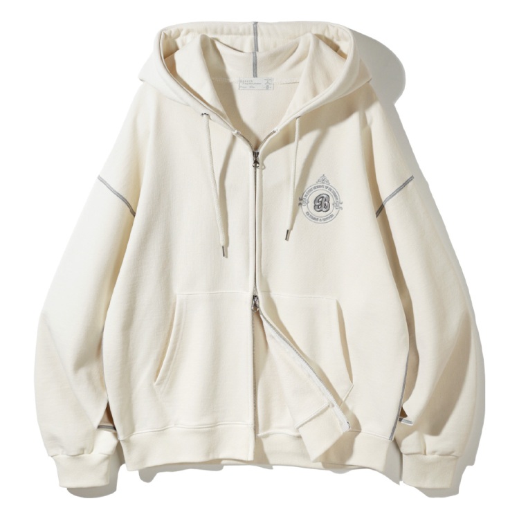 BAKKEN Bakken SIGNATURE B Hoodid zip-up BK7690_크림