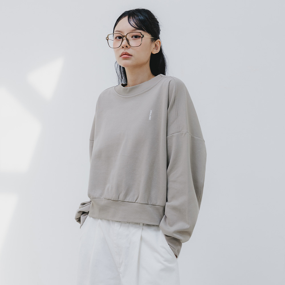 BAKKEN Bakken Comfort Logo Semi Crop Sweatshirt BK8908_khakibrown
