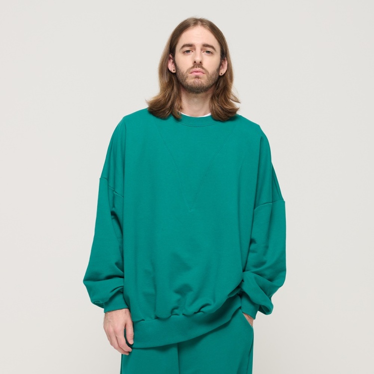 CARGOBROS ROUND NECK POINT RAGLAN TERRY SWEATSHIRT (GREEN)