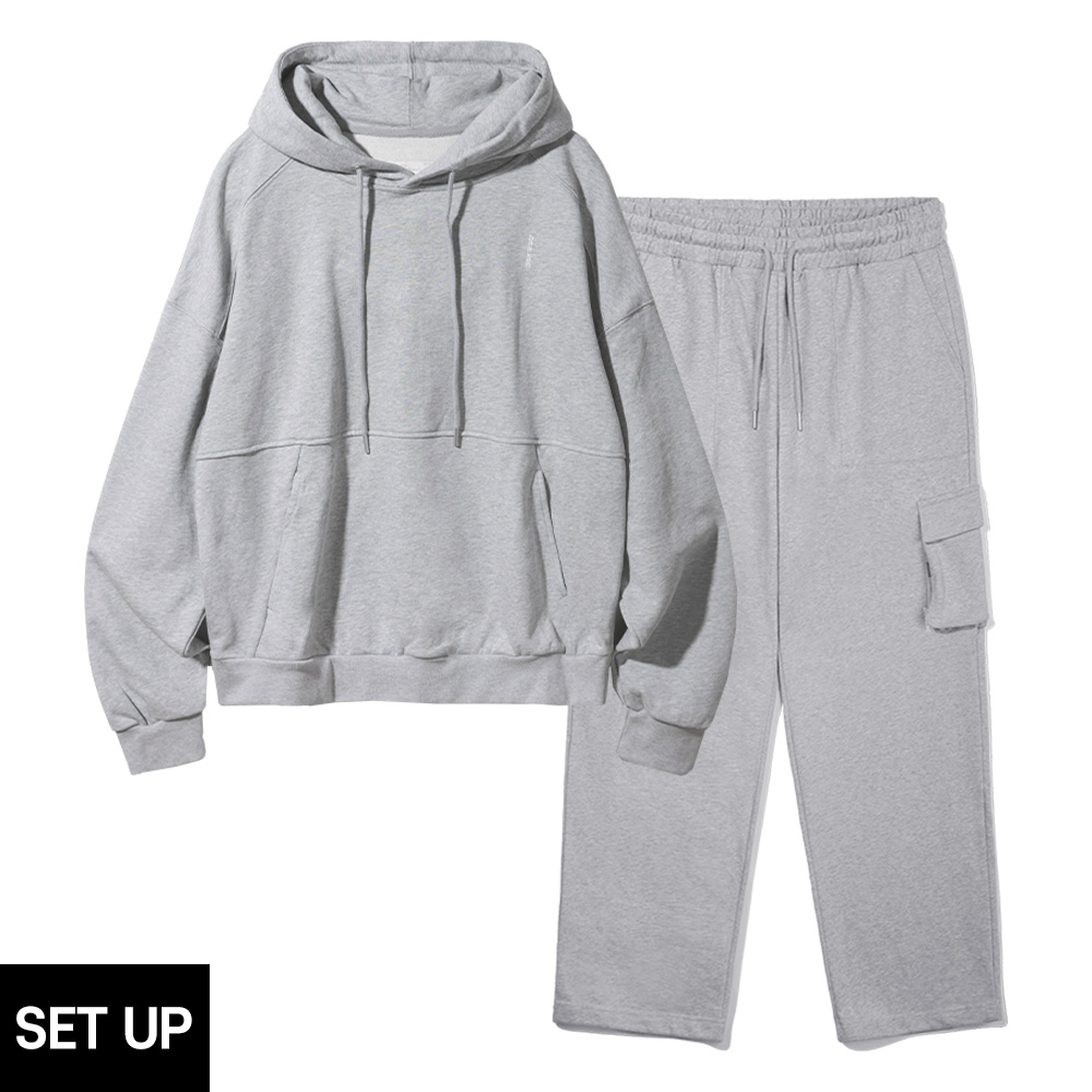 BAKKEN Bakken Side Slit Hoodie Wide Cargo Sweat Pants Set-up BK8906_8907