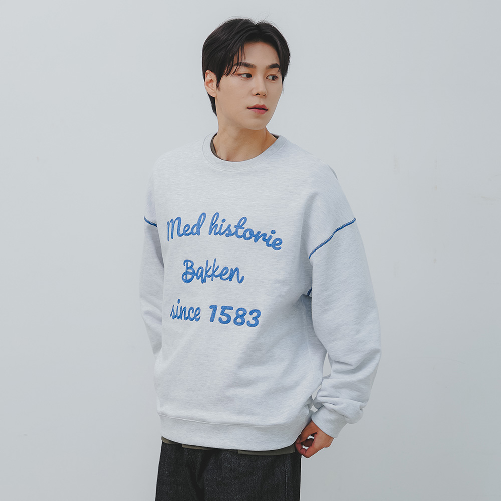 BAKKEN Bakken Med Historie Sweatshirt BK5977_Melange White