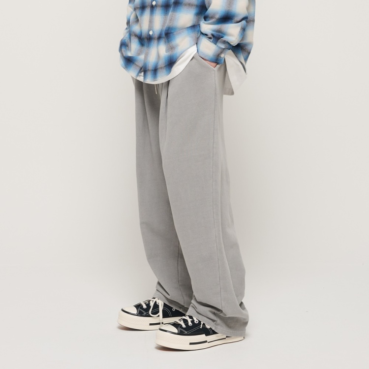 CARGOBROS IN PIGMENT TRAINING WIDE STRAIGHT PANTS (LIGHT GARY)