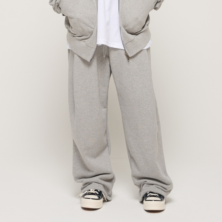 CARGOBROS PIN TUCK WIDE BAND STRING PANTS (GRAY)