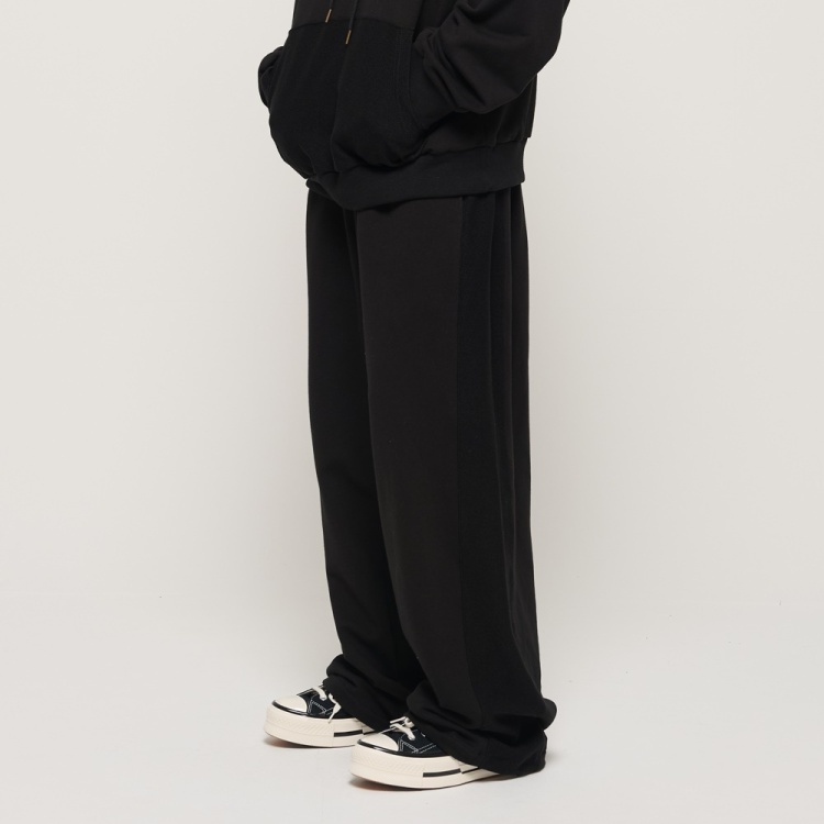 CARGOBROS Y2K STYLE BASIC OVERSIZED SWEAT PANTS (BLACK)