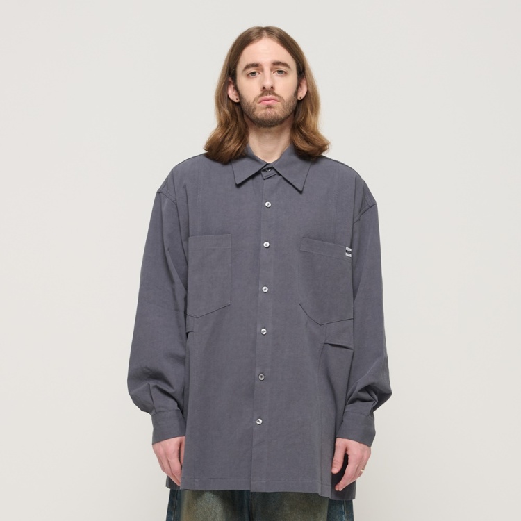 CARGOBROS OXFORD LINE TWO-POCKET OVERSHIRT (CHARCHOL)