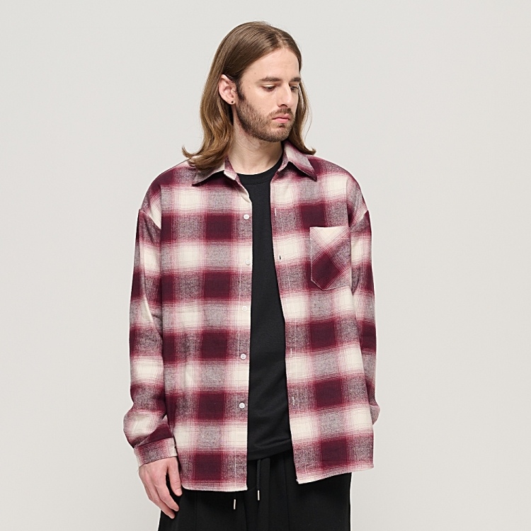 CARGOBROS OMBRE FLANNEL CHECK SHIRT (RED)