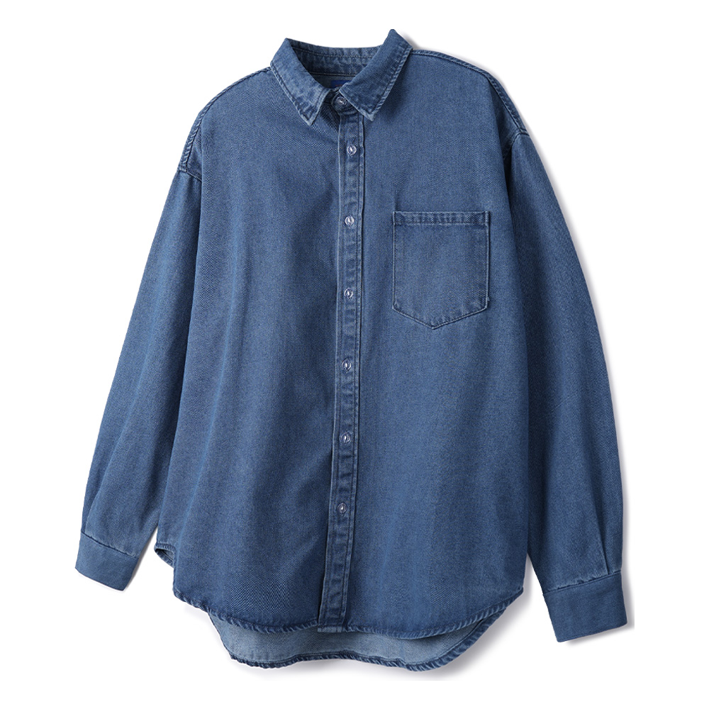 ALVINCLO [DE LUXE] ALVINCLO BASIC WASHING ONE POCKET OVERFIT DENIM SHIRT DLX1280
